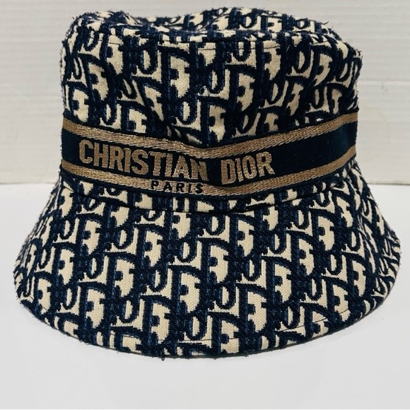 Dior Elegant Blue & Cream Bucket Hat - Picture 5 of 8